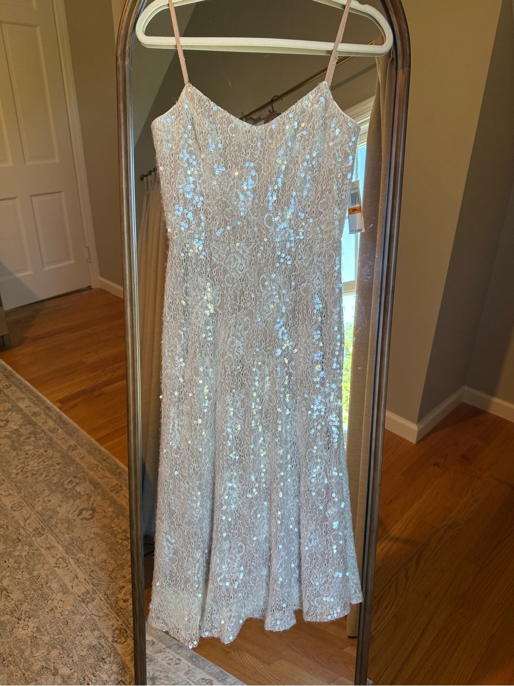Dress the Population Champagne Lace Midi Dress - Picture 1 of 5